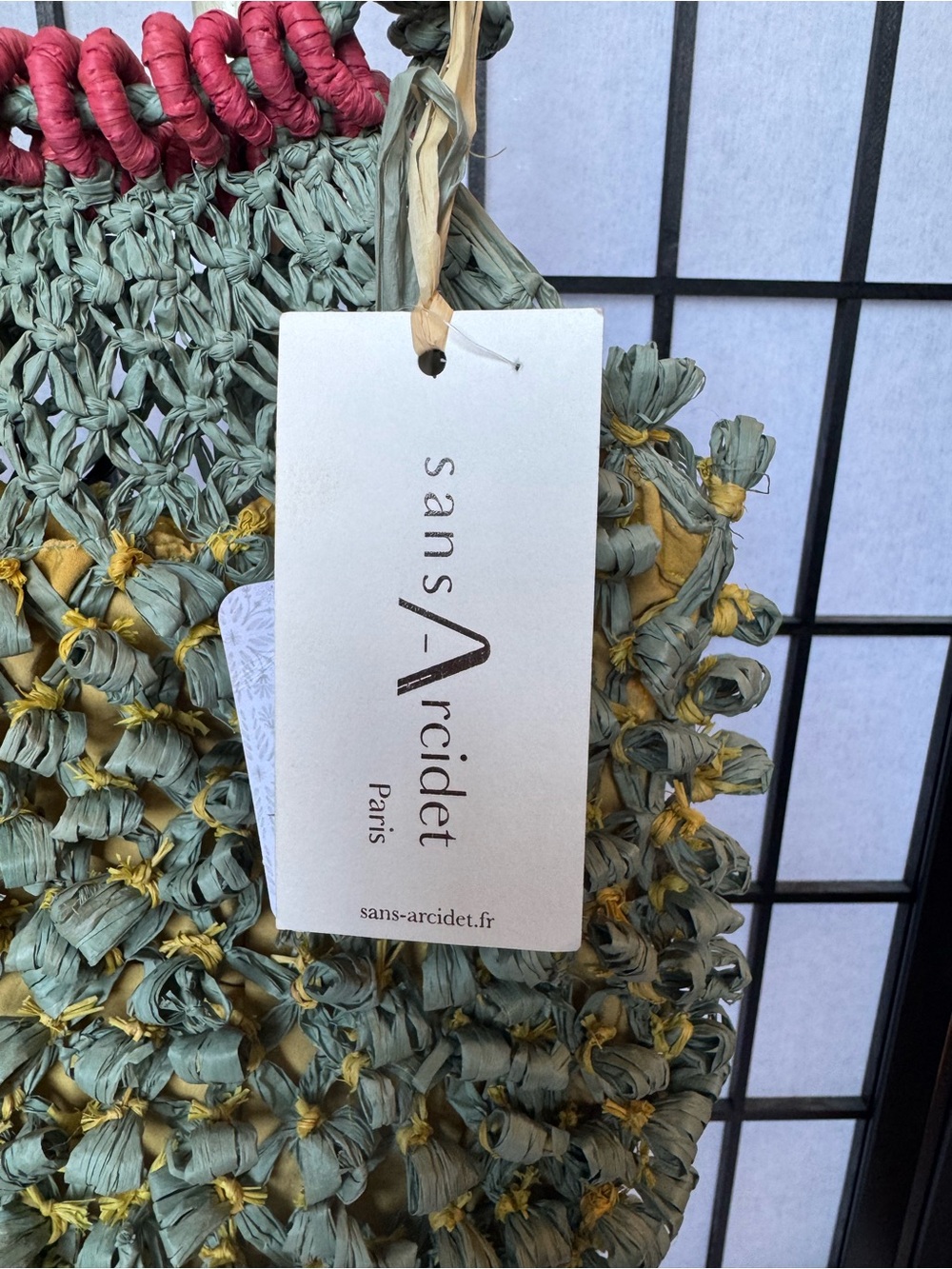 Free People with Sans Arcidet - Viral Madagascar Raffia Fish bag. NWT - Picture 5 of 7